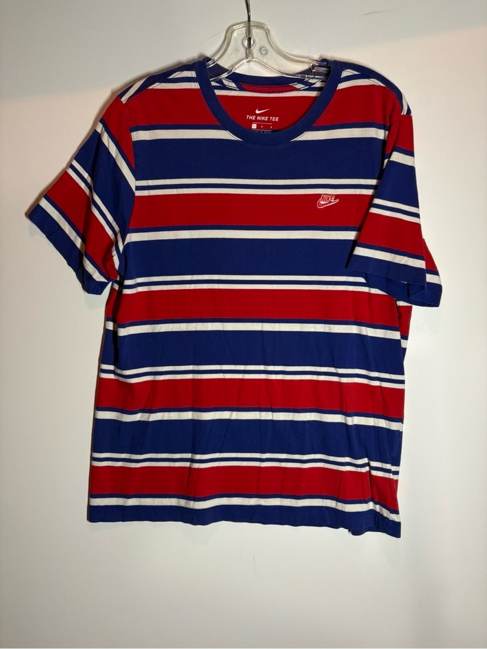 Nike Striped Tee - Red, Blue & White Crew